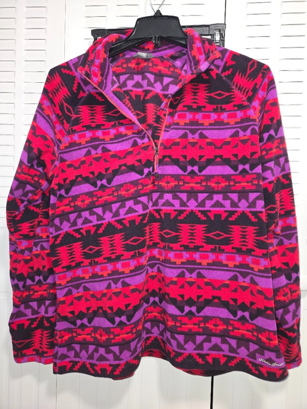 Eddie Bauer Women’s 2XL Southwestern Aztec Fleece Quarter Zip Pullover